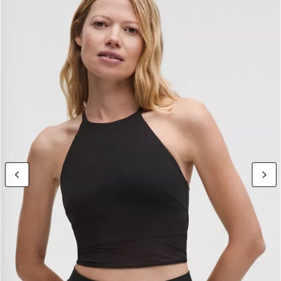 Nulu High-Neck Mesh-Hem Tank Top - Picture 1 of 5
